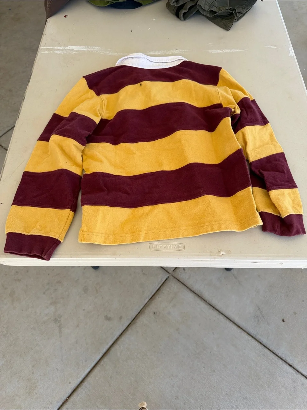 Gymboree Maroon and Gold Striped Rugby Shirt